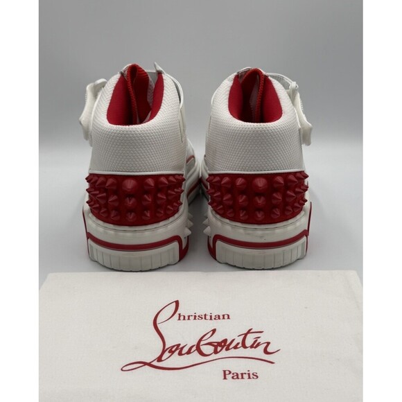 CHRISTIAN LOUBOUTIN White Red Astroloubi Spike Mid Top Sneakers 41.5 EU; 8.5 US main image 9